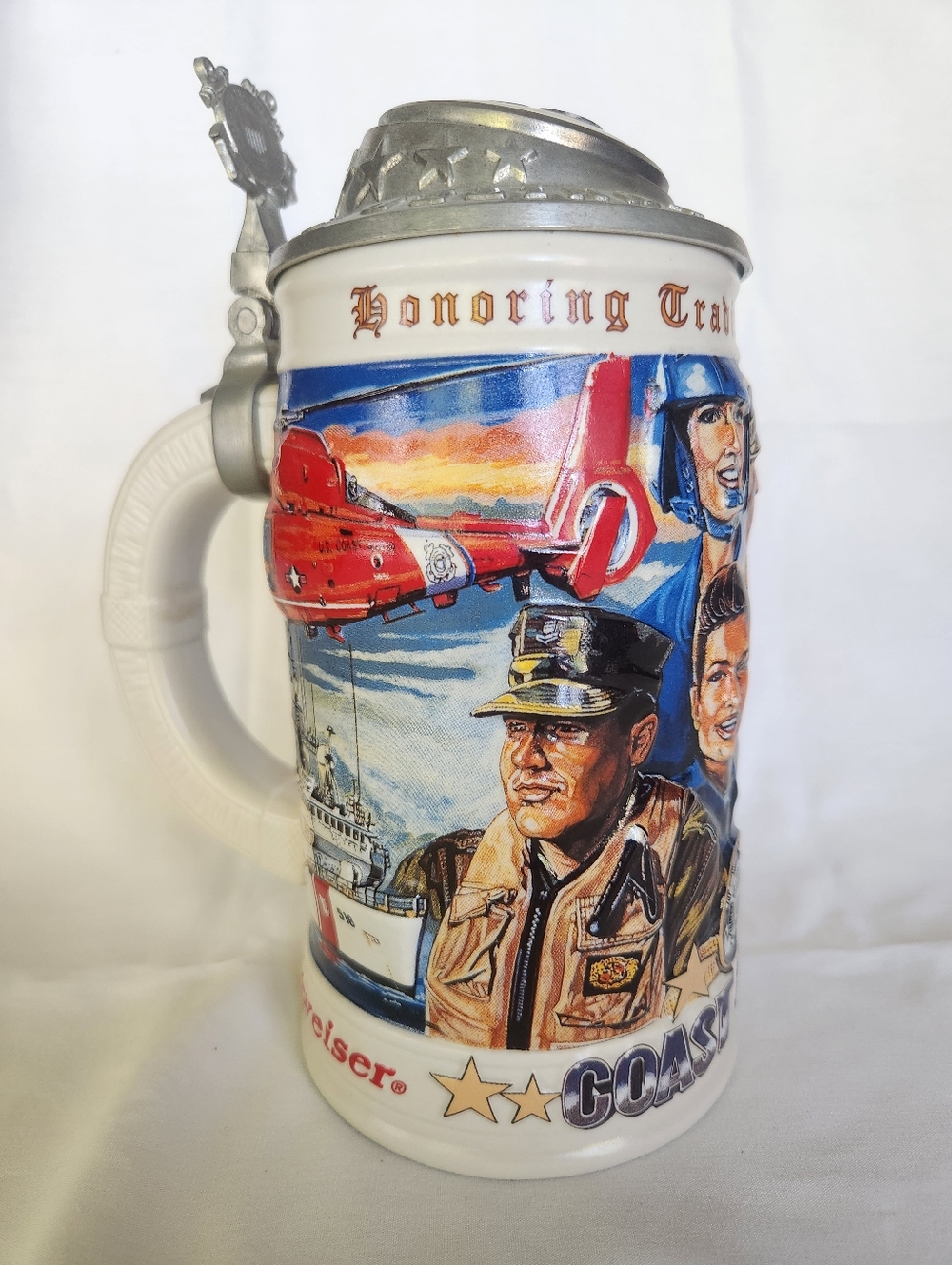 Budweiser Coast Guard Lidded Beer Stein 1999 - Picture 5 of 11